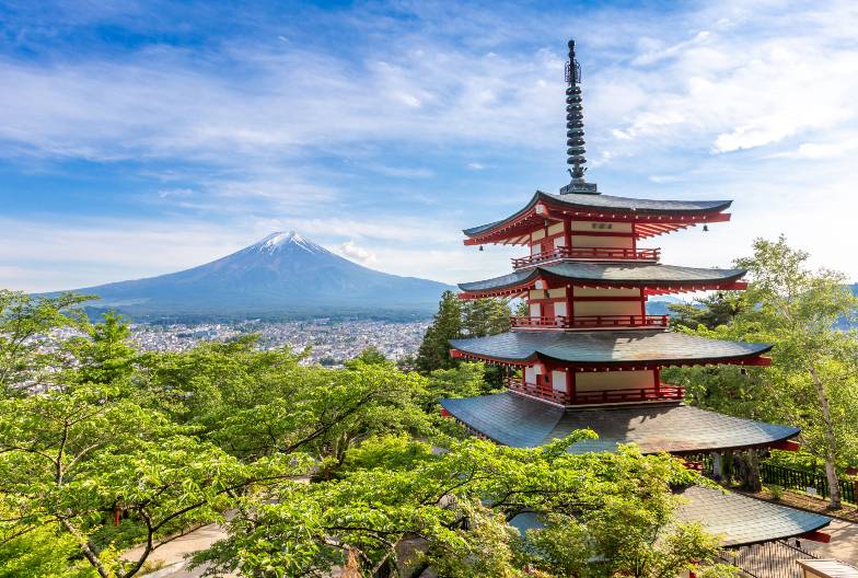 【日本 一人成團系列】富士山河口湖絕景一日遊：新倉山淺間公園＆大石公園＆西湖療癒之鄉 （含頂級神戶牛涮涮鍋）